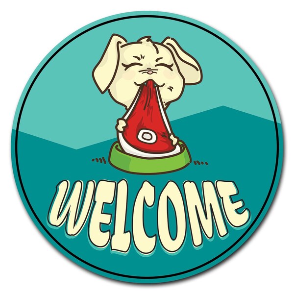 Welcome Motorcycle Circle Vinyl Laminated Decal